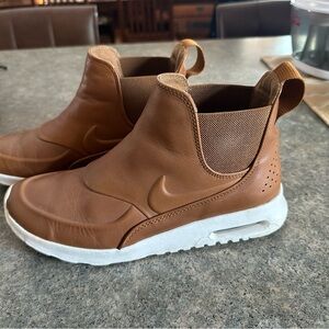 Nike Brown Leather Slip-On Sneakers